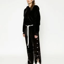 Peace Of Reign Black Oh Snap Velour Pants