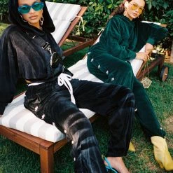 Peace Of Reign Black Oh Snap Velour Pants