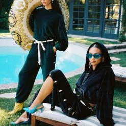 Peace Of Reign Black Oh Snap Velour Pants